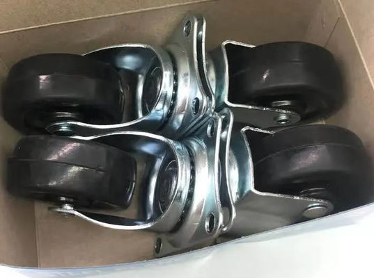 Les roues de roulement en caoutchouc de 3 pouces en noir et légères roues de roulement en caoutchouc de 75 mm en rotation