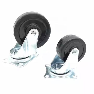 Les roues de roulement en caoutchouc de 3 pouces en noir et légères roues de roulement en caoutchouc de 75 mm en rotation