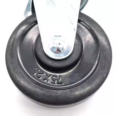 Les roues de roulement en caoutchouc de 3 pouces en noir et légères roues de roulement en caoutchouc de 75 mm en rotation