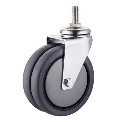 Les roues à roulettes TPR 75 mm 100 mm 125 mm PU roulettes à roulettes industrielles jumelles
