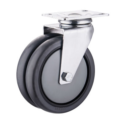 Les roues à roulettes TPR 75 mm 100 mm 125 mm PU roulettes à roulettes industrielles jumelles