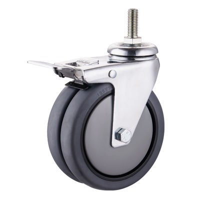 Les roues à roulettes TPR 75 mm 100 mm 125 mm PU roulettes à roulettes industrielles jumelles