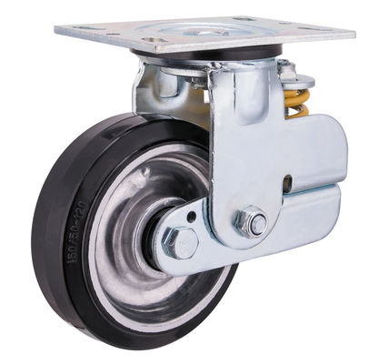 Pièces en aluminium en caoutchouc à ressort chargées de roues de ricin 150 mm 200 mm de diamètre