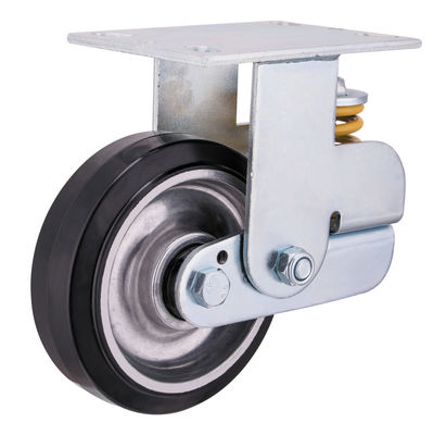 Pièces en aluminium en caoutchouc à ressort chargées de roues de ricin 150 mm 200 mm de diamètre