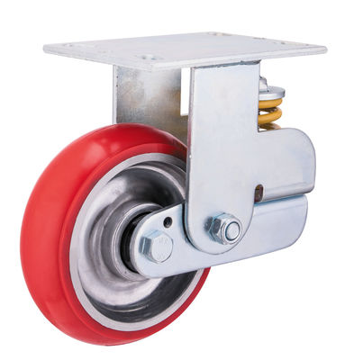 Pièces en aluminium en caoutchouc à ressort chargées de roues de ricin 150 mm 200 mm de diamètre