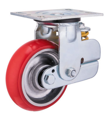 Pièces en aluminium en caoutchouc à ressort chargées de roues de ricin 150 mm 200 mm de diamètre