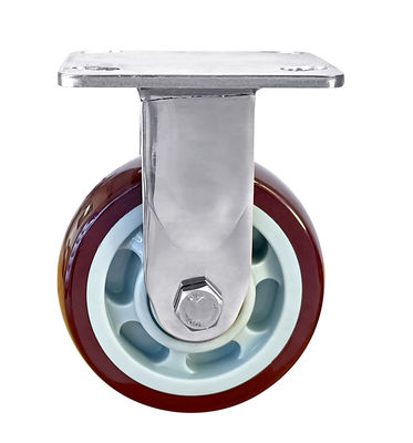 OEM ODM roulettes en acier inoxydable roulettes en polyuréthane rouge lourdes