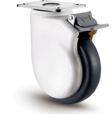 Roues de roulement TPR élastiques de charge moyenne 100 mm 125 mm avec gardien de fil