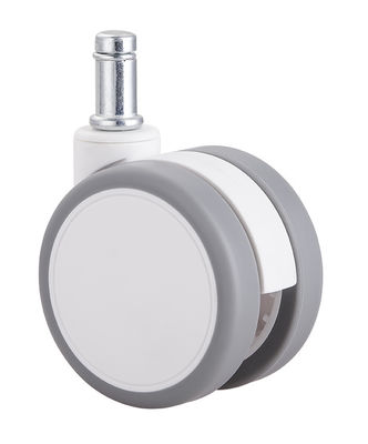 2.5 pouces blanc silencieux roue à roulettes jumelles avec plaque supérieure / seul frein